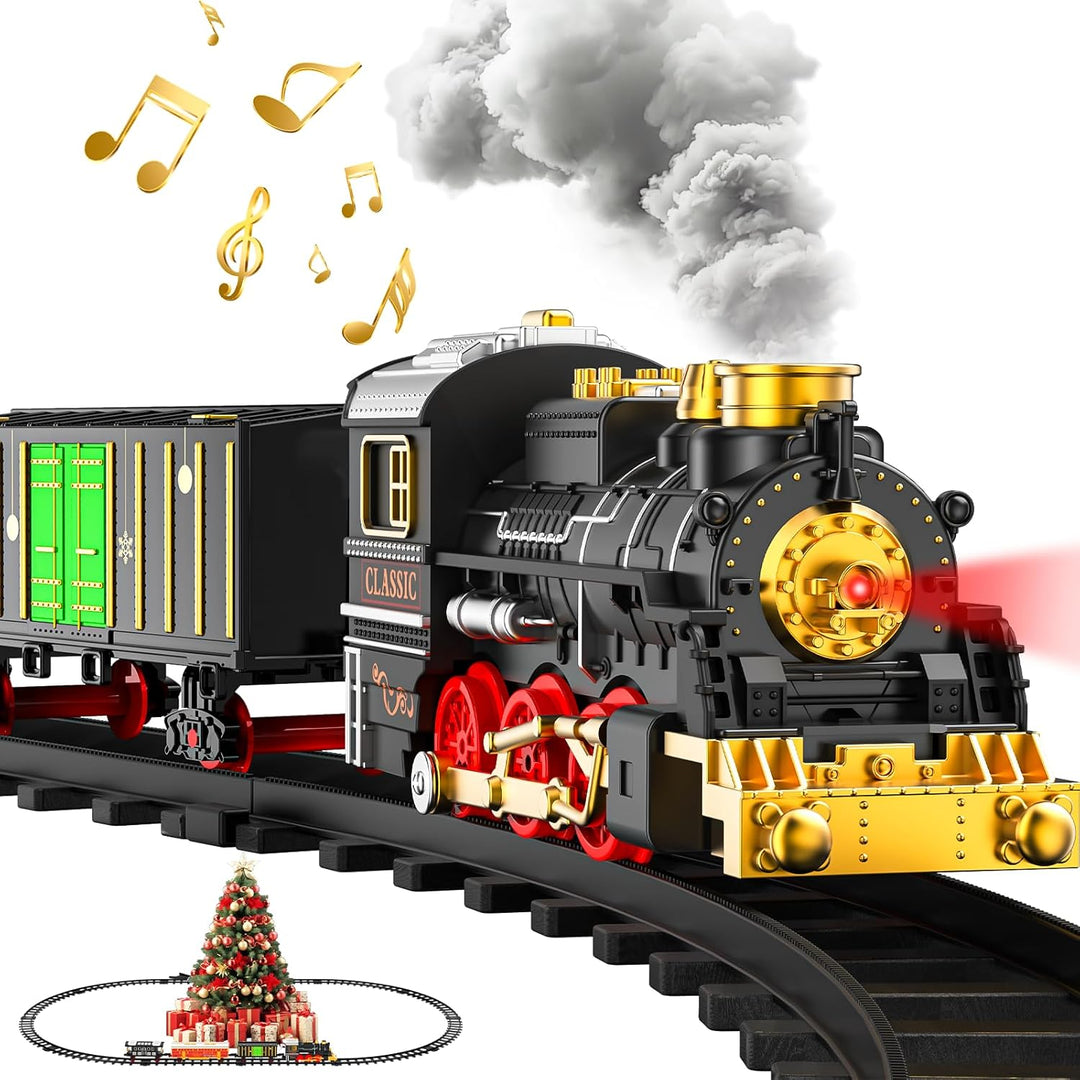 Juego de trenes de tren para niños con humo luces y