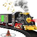Juego de trenes de tren para niños con humo luces y