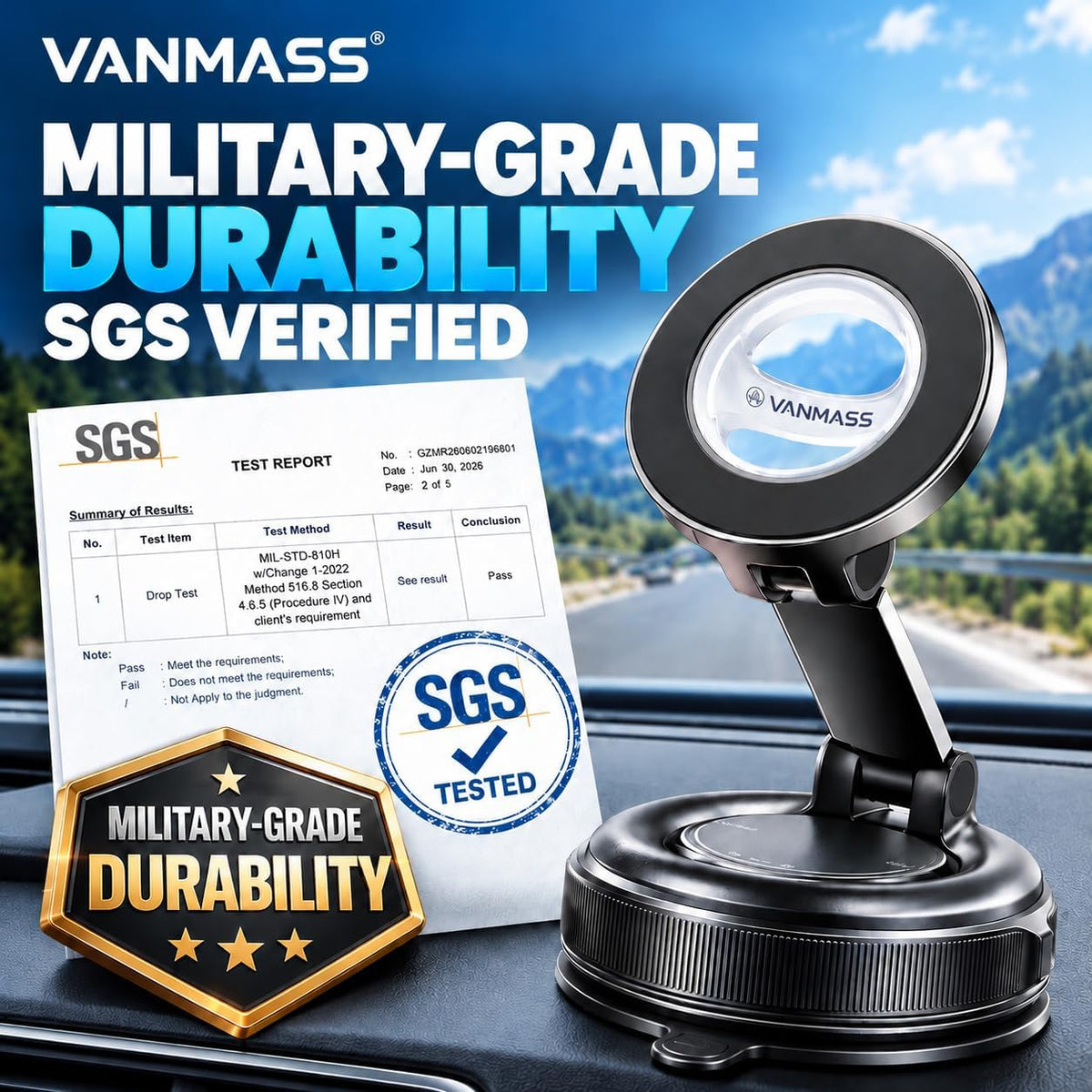 VANMASS Soporte magnético para teléfono MagSafe [tablero de instrumentos+