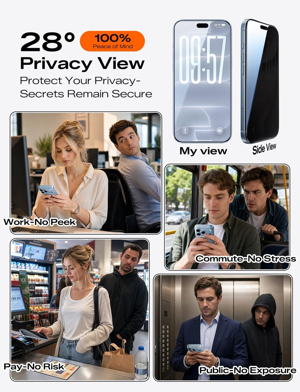 MAGIC JOHN Privacidad mejorada para iPhone 18 Pro Max Protector de pantalla