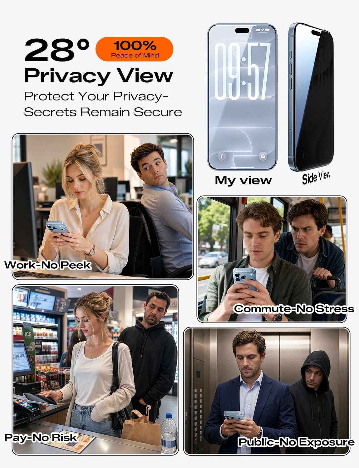 MAGIC JOHN Privacidad mejorada para iPhone 18 Pro Max Protector de pantalla