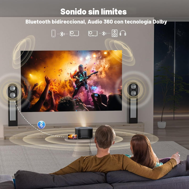 Projector-4K with WiFi and Bluetooth:[60W Dolby Audio\/AI Auto Focu...