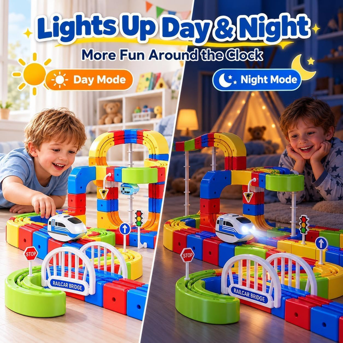 Dimoarch Juego de tren eléctrico para niños de 3, 4, 5, 6, 7, 8 años
