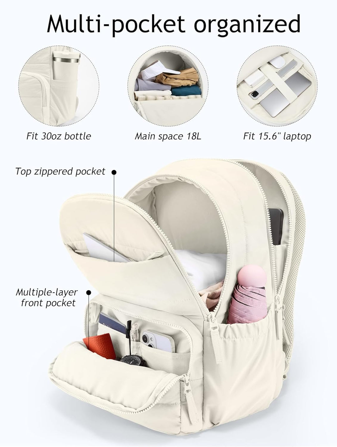 Mochila de viaje Uselike para mujeres, mochila para portátil de 15....