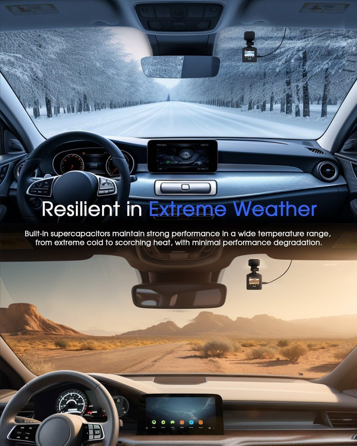 Dash Cam WiFi 2K cámara de coche con aplicación GPS