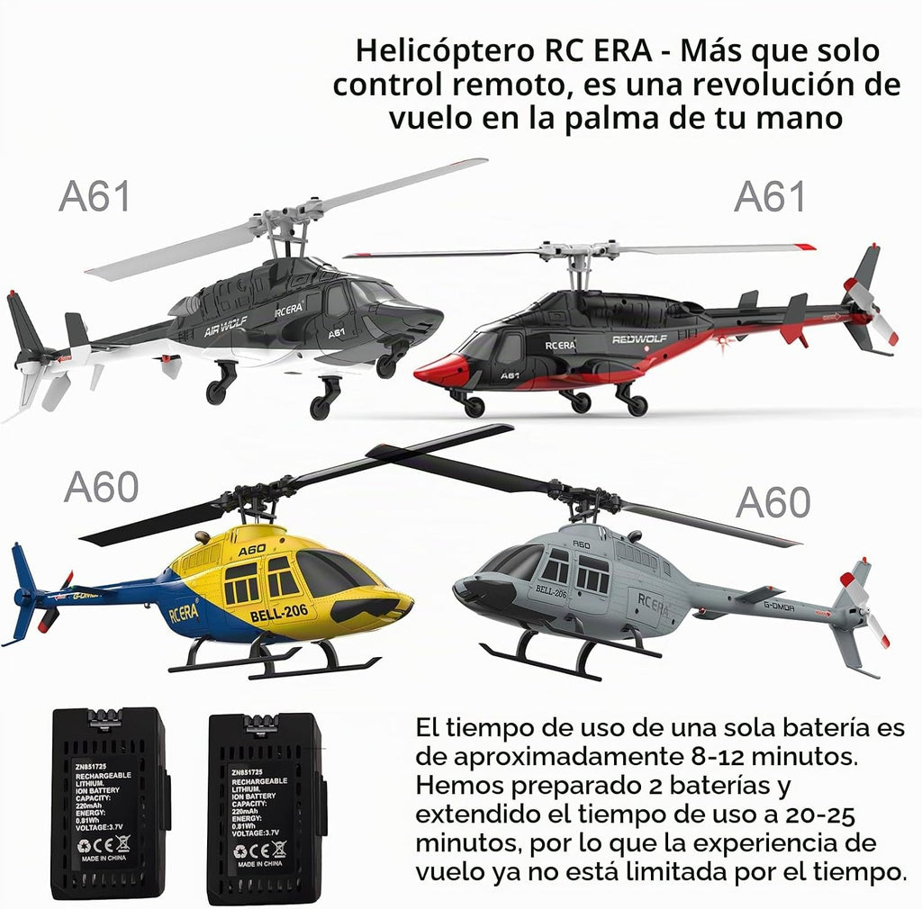 A60 206 Helicóptero de control remoto avión 4CH RC Heli Aileronless escala 1/42 giroscopio de 6 ejes retención de altitud para adultos principiantes/gris