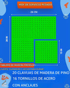 Tablero de madera para el organizador de almacenamiento de armas Nerf 13 x