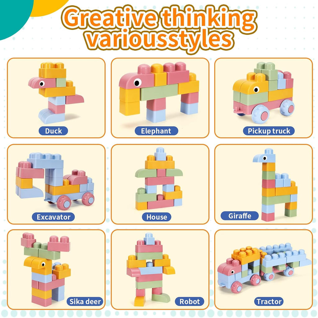 Mega bloques multicolores para niños pequeños de 1 a 3 bloques de