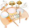 Juego de batería de madera para niños de 2 a 3 años Montessori Instrumentos Musicales Juguete