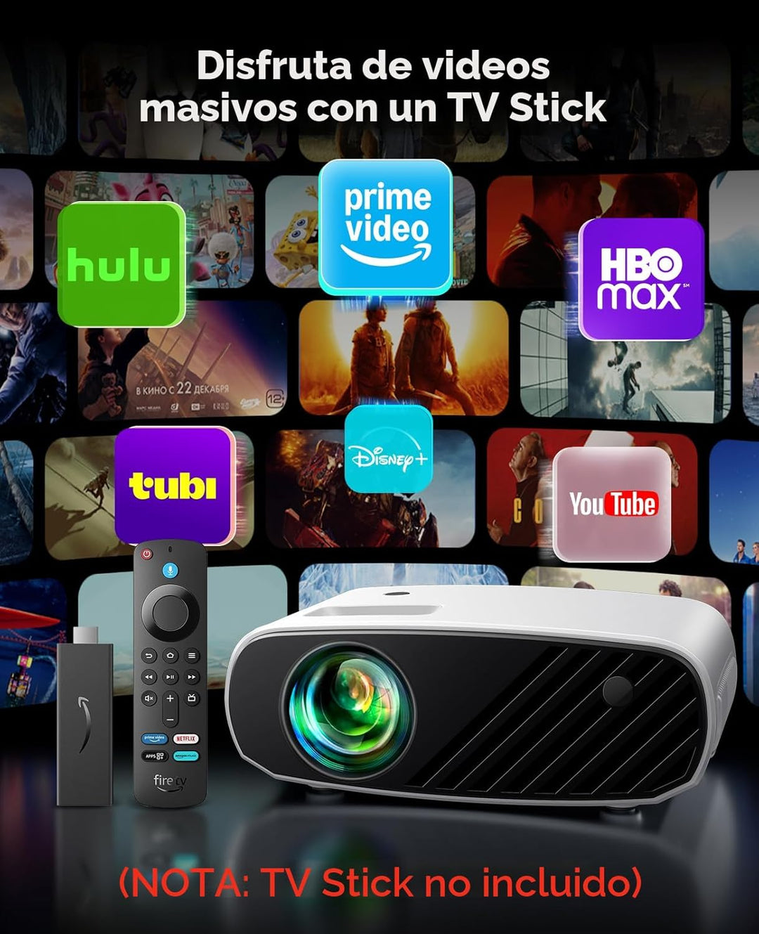 Elephas \u2013 2020 Mini Proyector de Película, 5000 LUX Full HD 10...