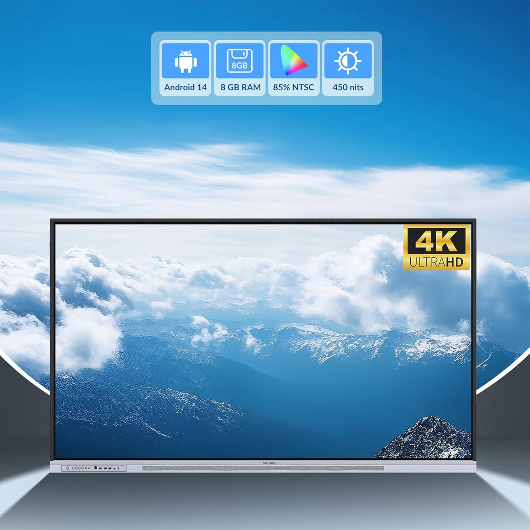 NEWORK Tablero inteligente 4K de 75 pulgadas, pizarra interactiva c...
