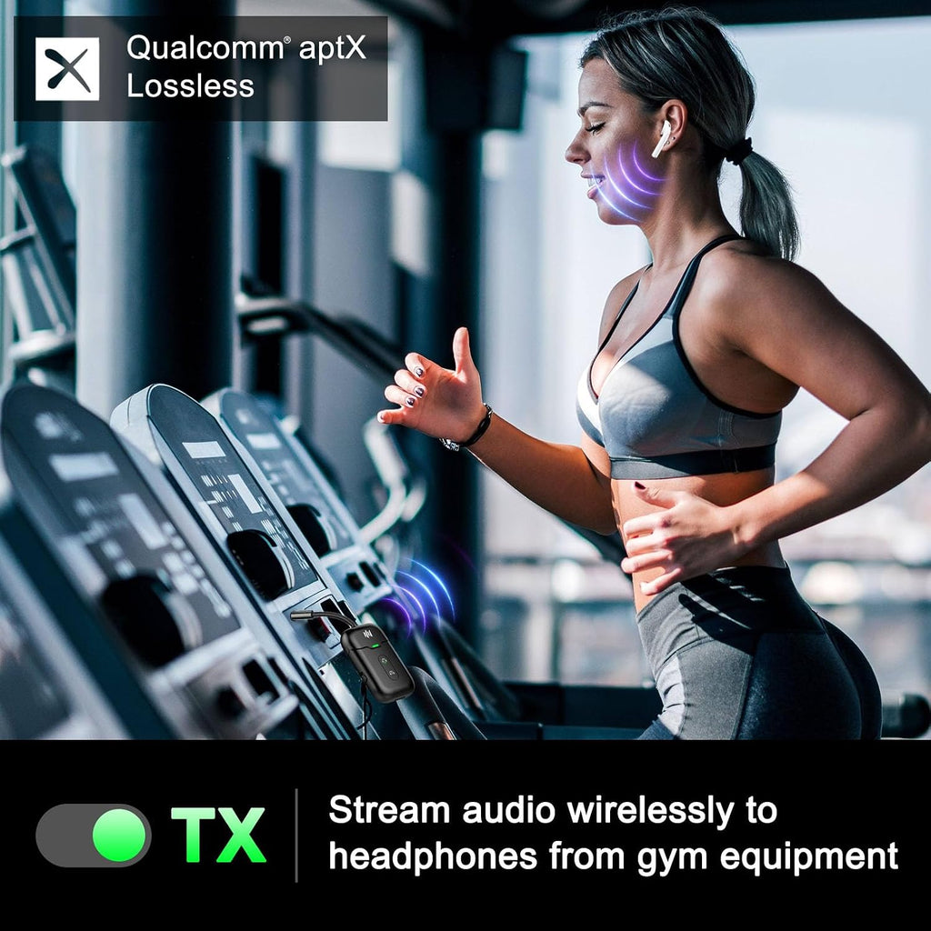 Receptor transmisor Bluetooth, adaptador de audio inalámbrico para avión/TV