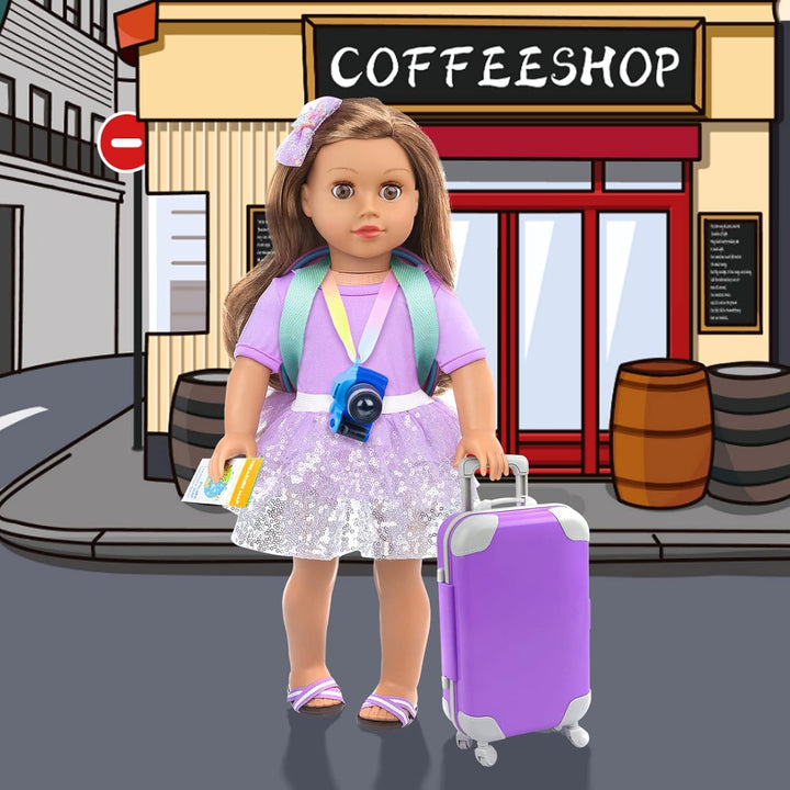 K.T. Fancy - Set de juego de 16 accesorios para muñecas de 18 pulga...