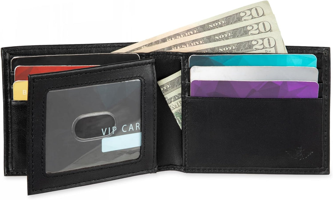 Dockers Mens piel Capacidad extra Slimfold Bifold Wallet