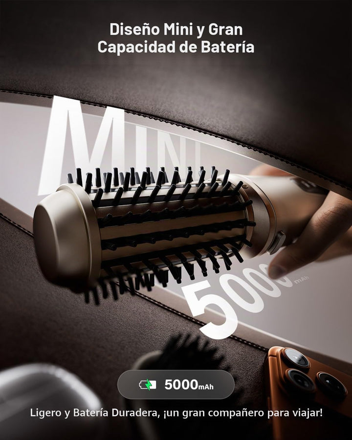 Cepillo Alisador de Pelo Inalámbrico, Cepillo de 2 en 1 para Rizar...