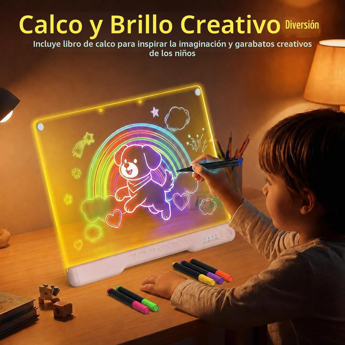 Tablero de dibujo LED de 17 pulgadas para niños, regalo de cumpleaños para