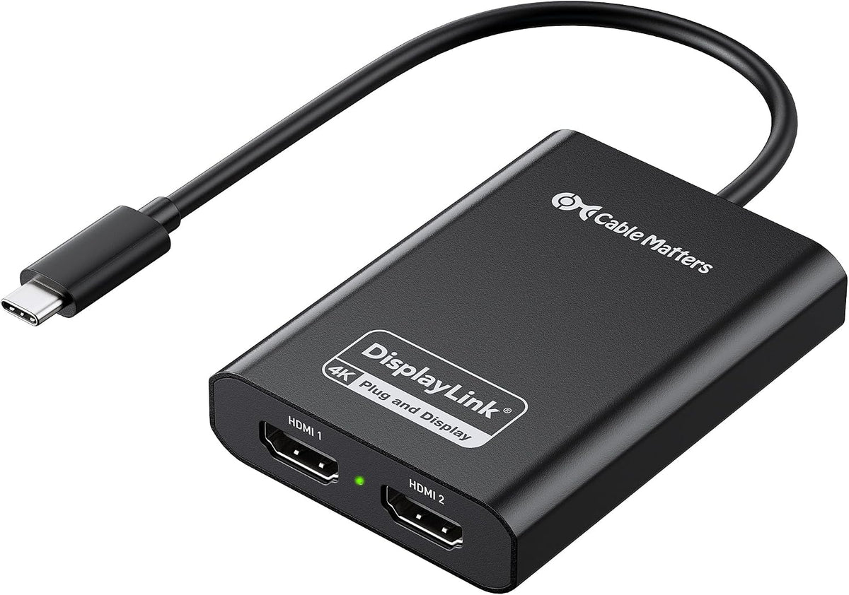 [Certificado DisplayLink] Adaptador Cable Matters USB C a HDMI dual