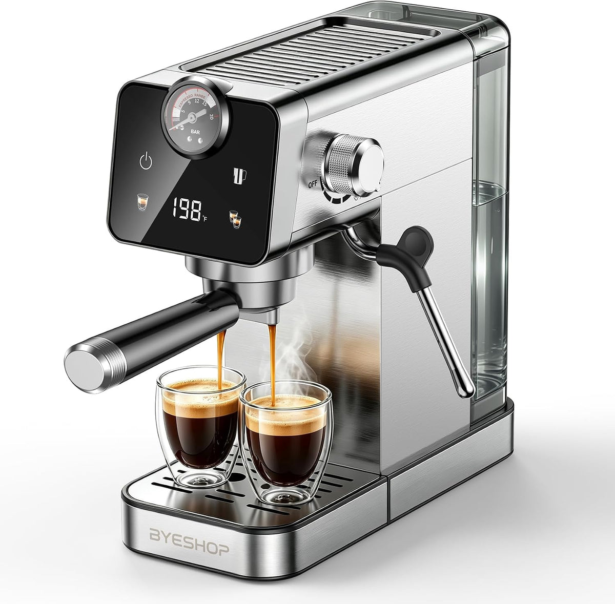 Máquinas de café expreso compactas de 20 barras con espumador de