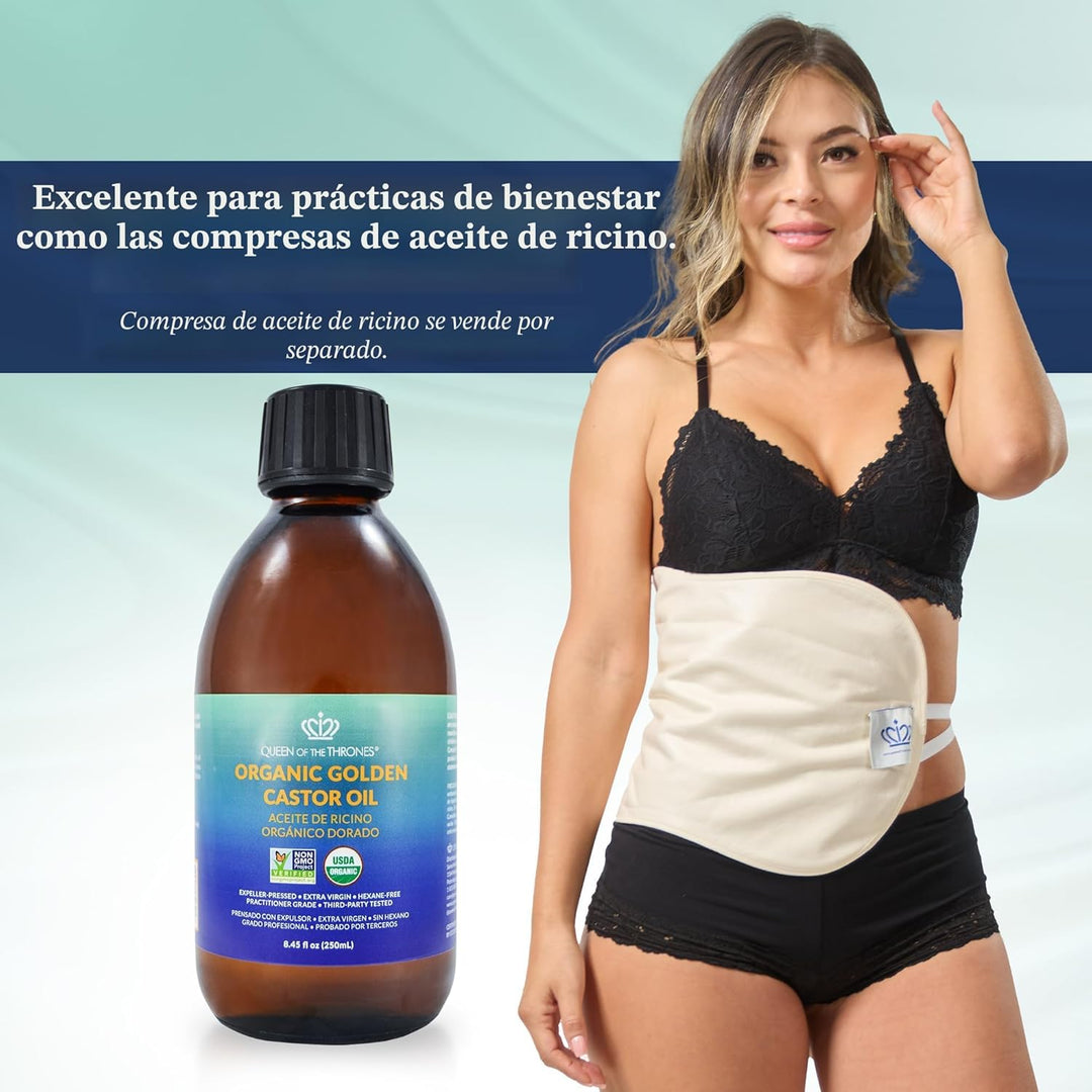 QUEEN OF THE THRONES Aceite de Ricino Orgánico Dorado | 100% Puro p...