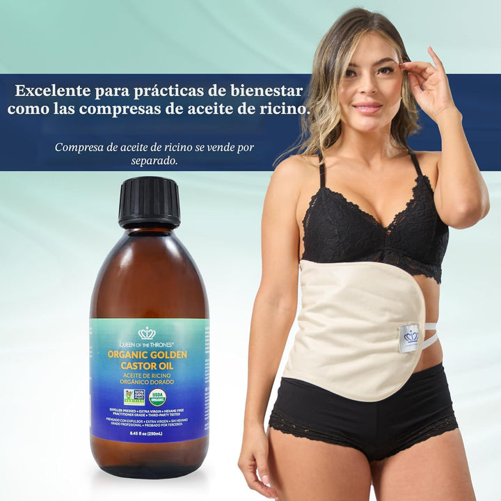 QUEEN OF THE THRONES Aceite de Ricino Orgánico Dorado | 100% Puro p...