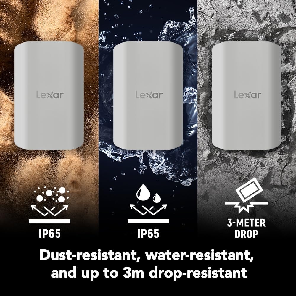 Lexar SSD externo ES5 de 1 TB, 2000 MB\/s R\/W, USB-C, magnético\/s...