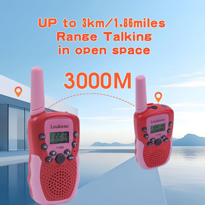 LOUKIENE Walkie Talkies para niños de 22 canales de radio de 2 vías...