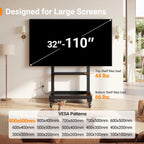 Lámpara Perlegear Soporte de TV rodante con toma de corriente para televisores de