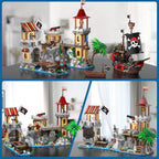 Juego de construcción de castillo pirata con luz 3 modos