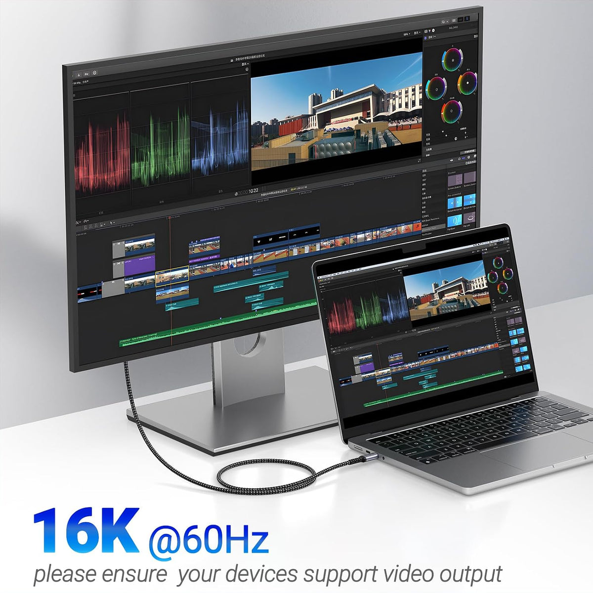 80Gbps USB 4.0 para Thunderbolt 4 Cable 3.3 ft, 2 Paquetes, 240W