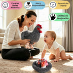 Juego de animales de peluche de pollo 9 en 1, juguete de peluche de pollo con barras, gallina ponedora con cremallera y pollitos de juguete, pollos, huevos y gallinero, juguetes para