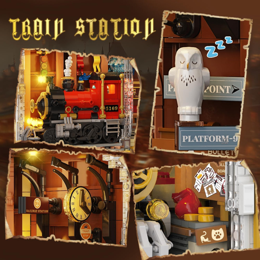 HOGOKIDS Magic Train Station - Juego de construcción de