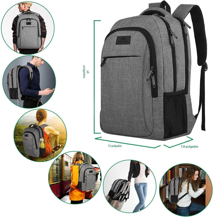 MATEIN - Mochila de viaje para laptop, mochila empresarial antirrob...
