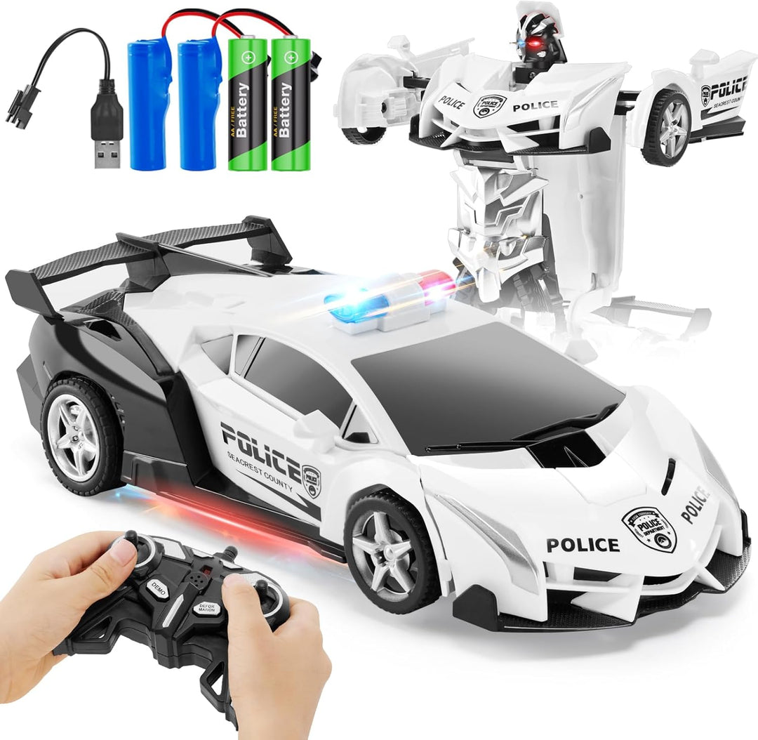 Coche Transformador de Control Remoto 2.4G, Juguete de Coche de Pol...