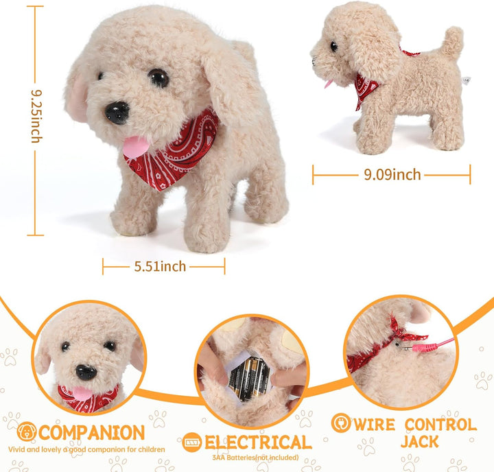 GOBRILLFUN Juguete de Cachorro de Peluche Interactivo que Camina, P...