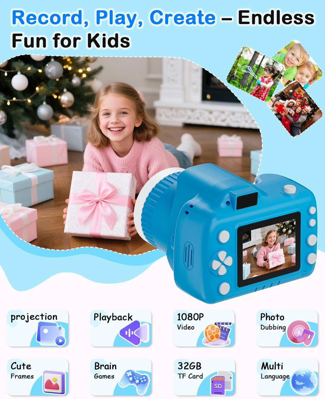 Cámara para Niños con Proyector: Regalo Perfecto de Cumpleaños Navi...