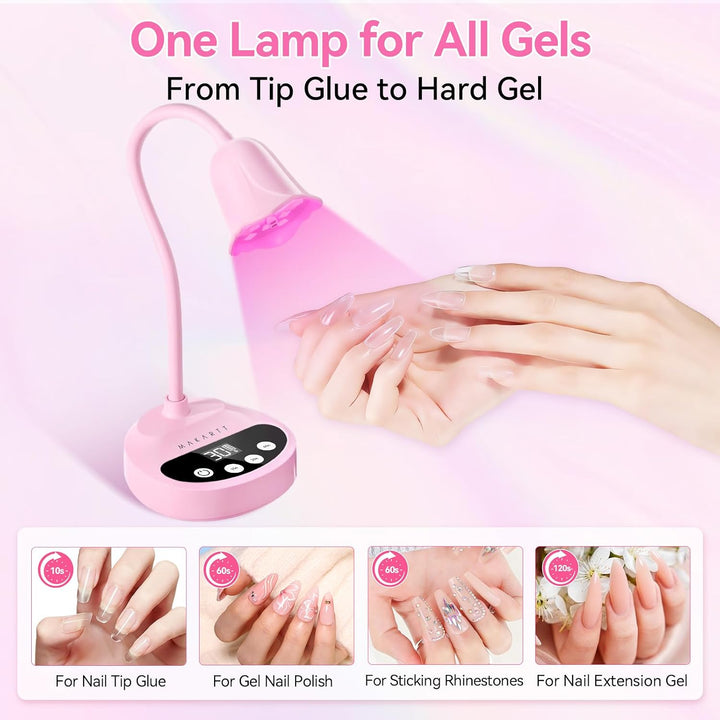 Makartt Lámpara de uñas UV, luz LED de cuello de cisne con sensor a...