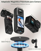 OMOTON TP02-Ultra Soporte Multi-Dispositivo para Cámara y Teléfono con Adaptador 1/4" Negro