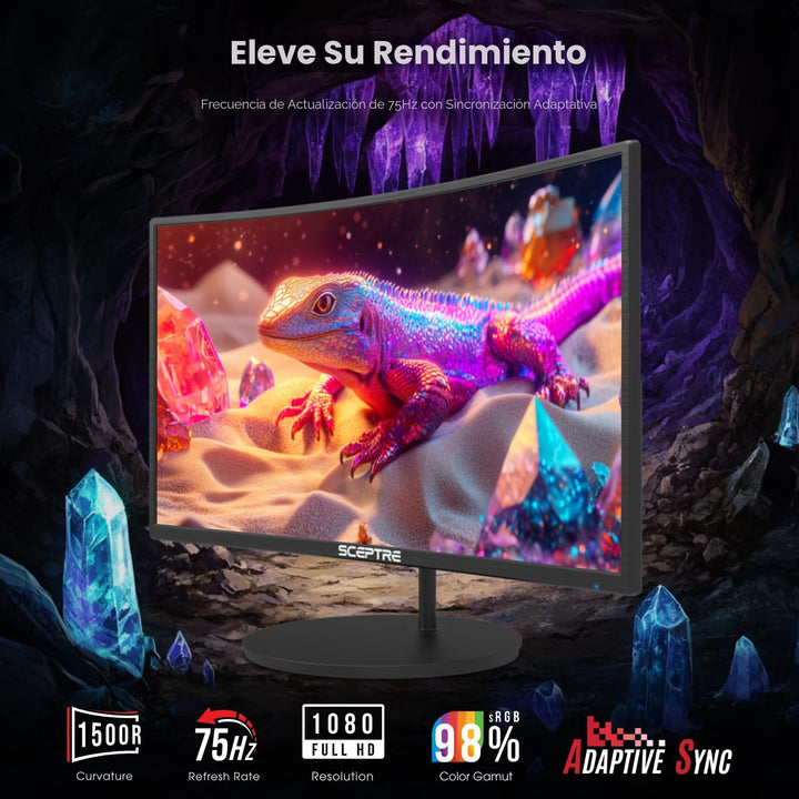 Sceptre - Monitor curvo Prime de 27 pulgadas hasta 100Hz 1080p HDMI...
