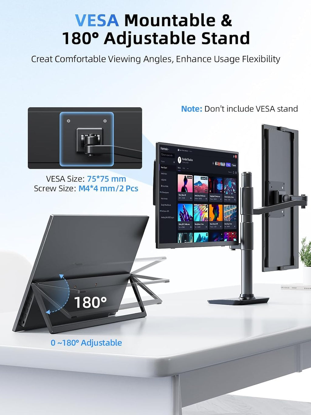 UPERFECT Monitor portátil con pantalla táctil de 15.6 pulgadas, 125...