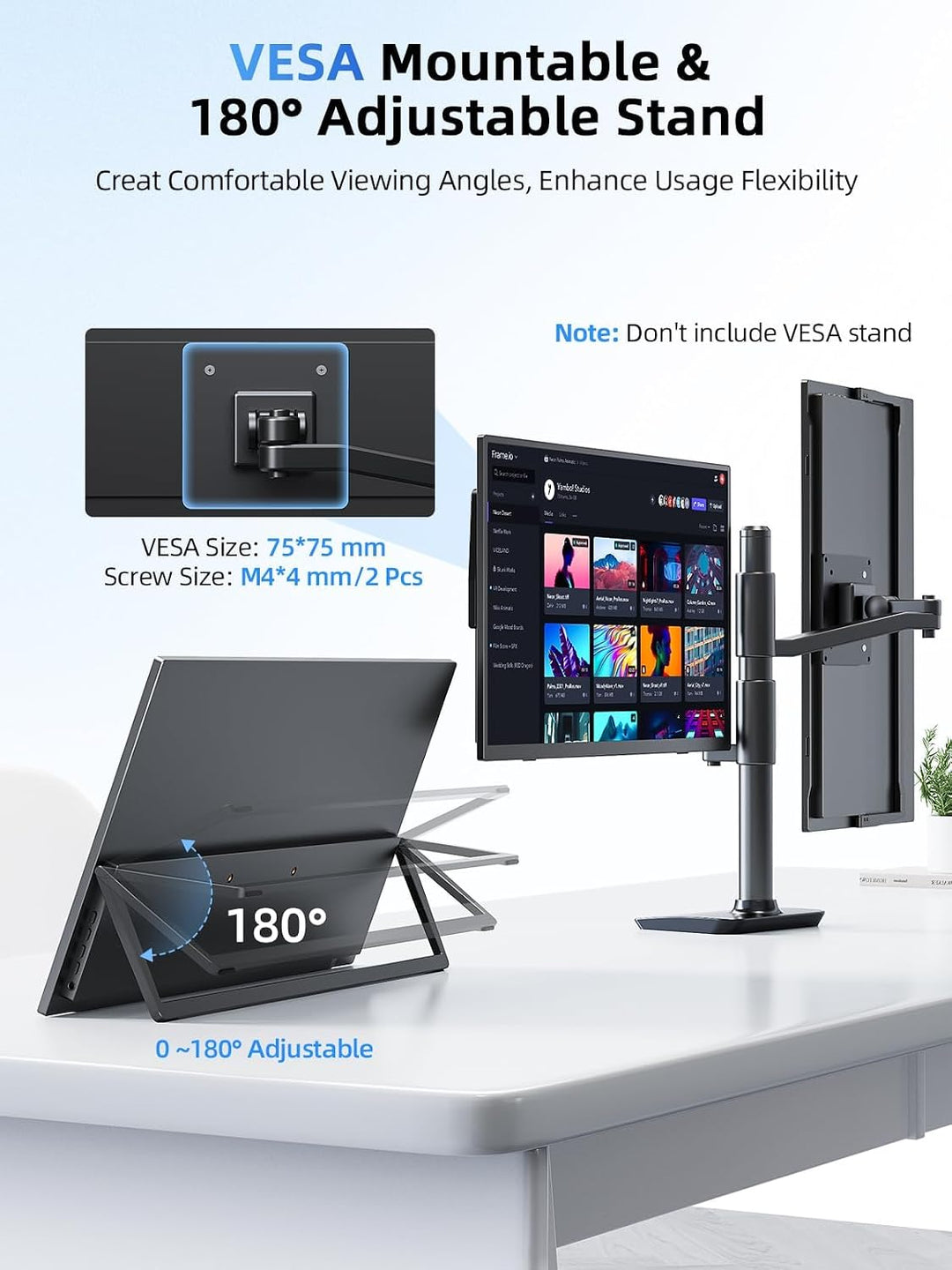 UPERFECT Monitor portátil con pantalla táctil de 15.6 pulgadas, 125...