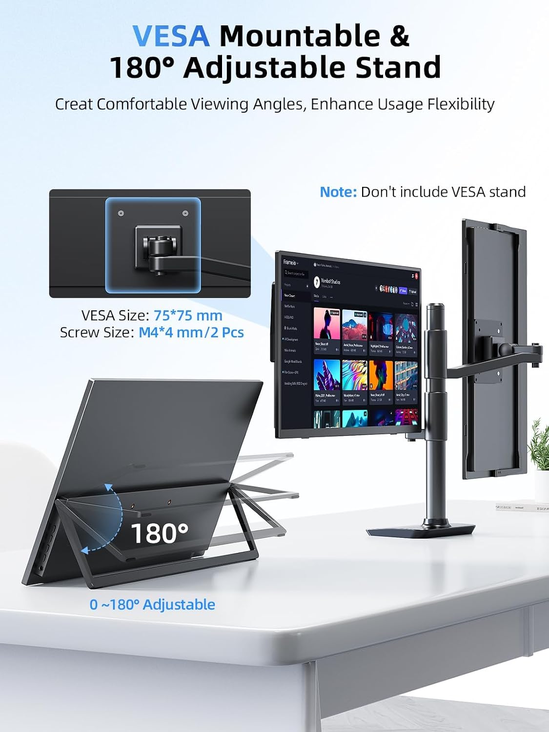UPERFECT Monitor portátil con pantalla táctil de 15.6 pulgadas, 125...