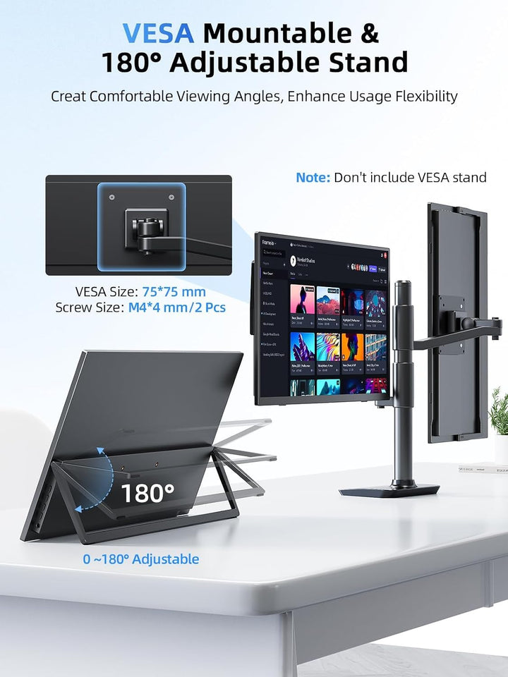 UPERFECT Monitor portátil con pantalla táctil de 15.6 pulgadas, 125...