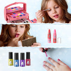 PERRYHOME Juego de maquillaje para niños para niña, 56 piezas, cosméticos
