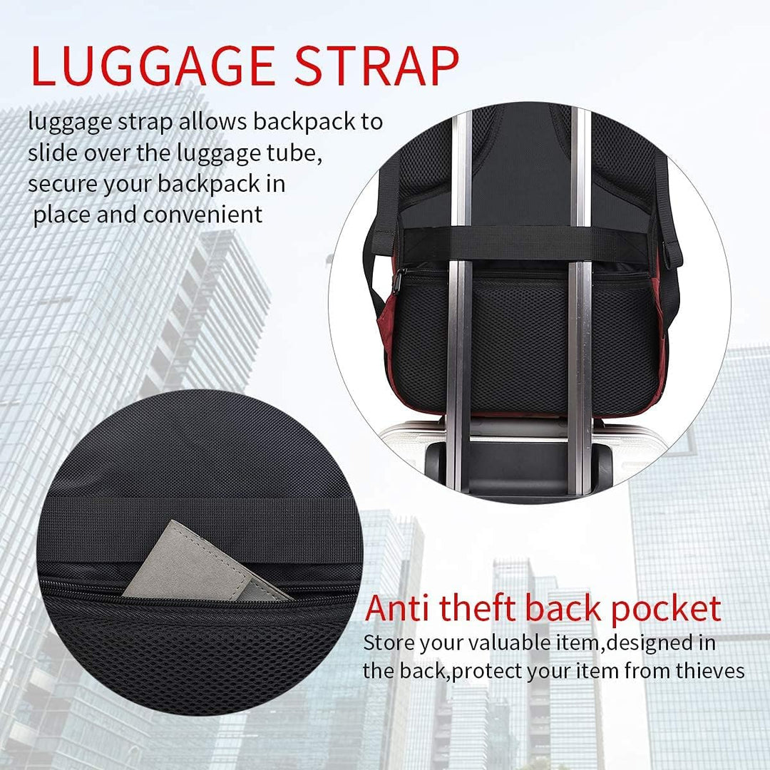 Monsdle Mochila de viaje para laptop, mochilas antirrobo con puerto...
