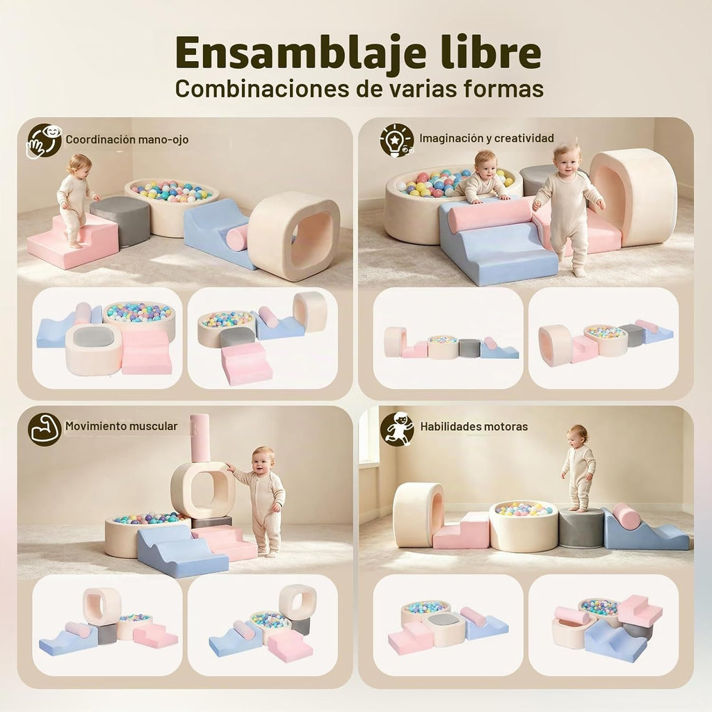 Bloques de escalada de espuma de 6 piezas, juguetes de escalada para niños de 1 año, juego suave
