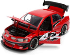 Jada Fast & Furious 2006 Mitsubishi Lancer Evolution IX - Coche fundido a presión a escala 1:24