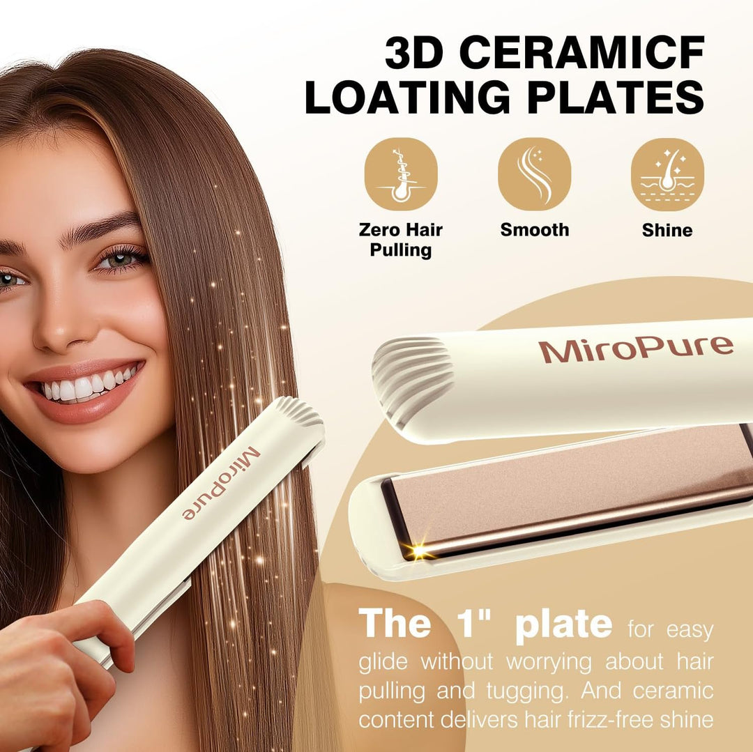 MiroPure Plancha de 1 pulgada, Alisador de pelo con calentamiento r...