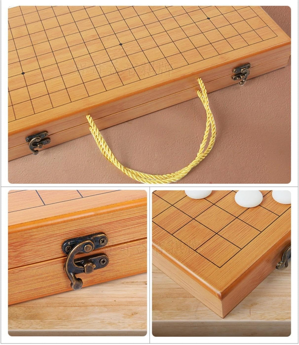 Cuencos plegables Go de 19 x 19 y piezas de imitación Jade Go - Juego de mesa de estrategia clásico (Weiqi)