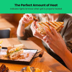 Chefman Parrilla Prensa para Panini y Sandwichera Gourmet con Placas Recubiertas Antiadherentes, se Abre 180 Grados para Adaptarse a Cualquier Tipo o Tamaño de Alimento, Superficie de Acero Inoxidable