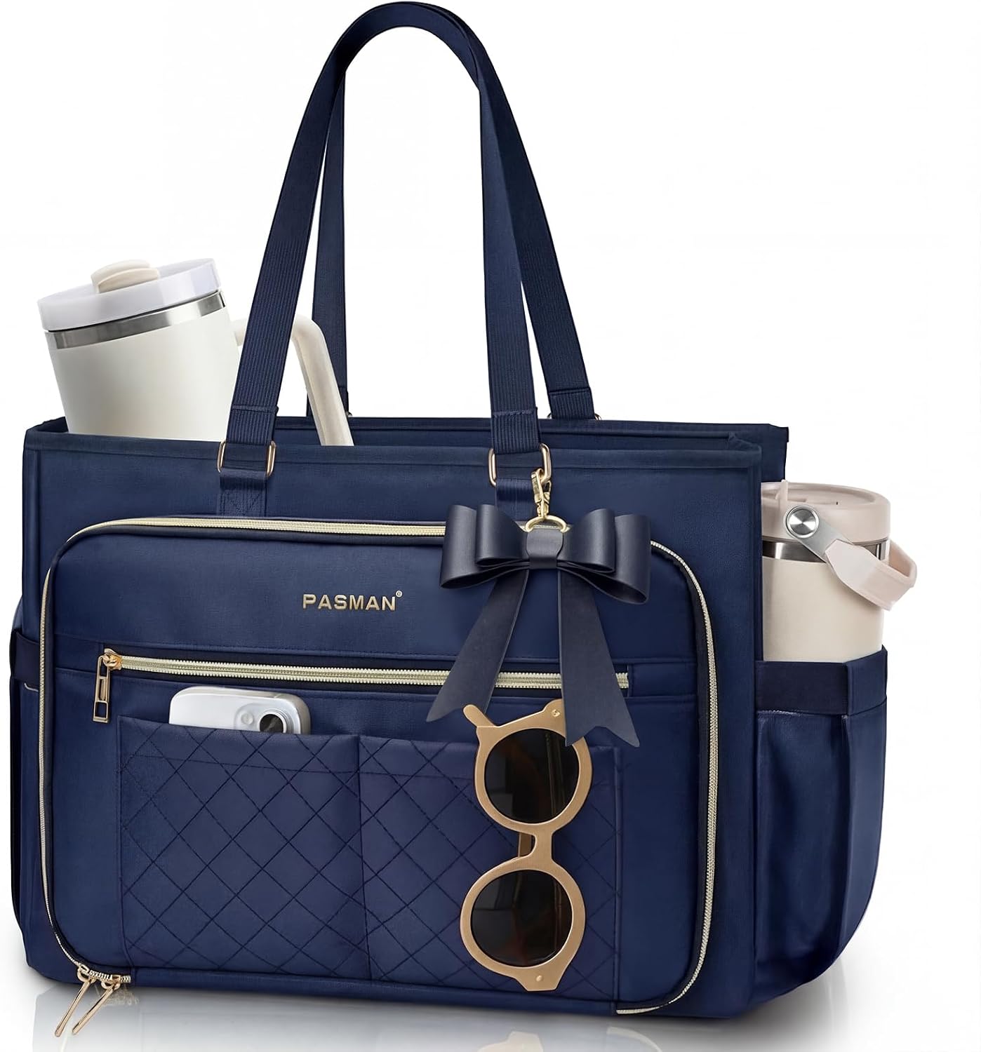PASMAN Bolsa de mano para profesores para mujer, bolsa estructurada...
